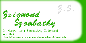 zsigmond szombathy business card